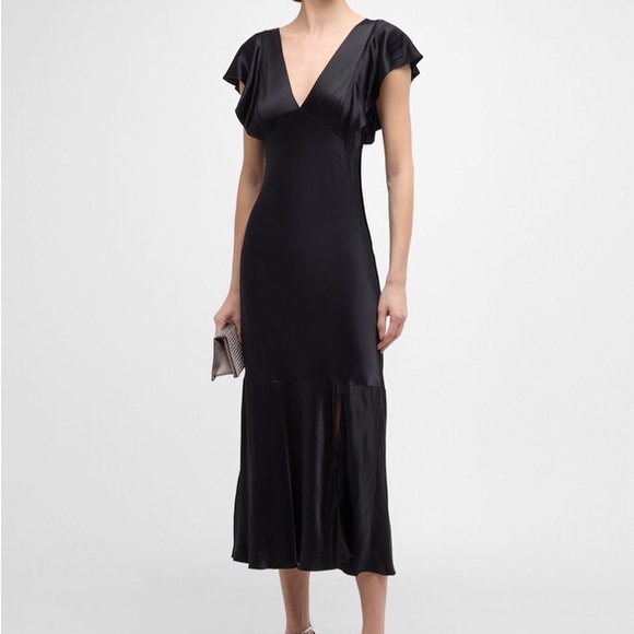 Rails Dina Flutter-Sleeve Satin Midi Dress - Picture 8 of 8